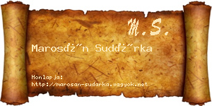 Marosán Sudárka névjegykártya